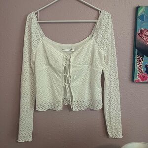 Altar’d State Hallie Lace-Up Long Sleeve Top